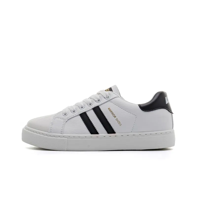 Warrior Shell Head White Sneakers Anti Slip Wear Resistant Lightweight Breathable Low Top Skateboard Shoes Women's-0