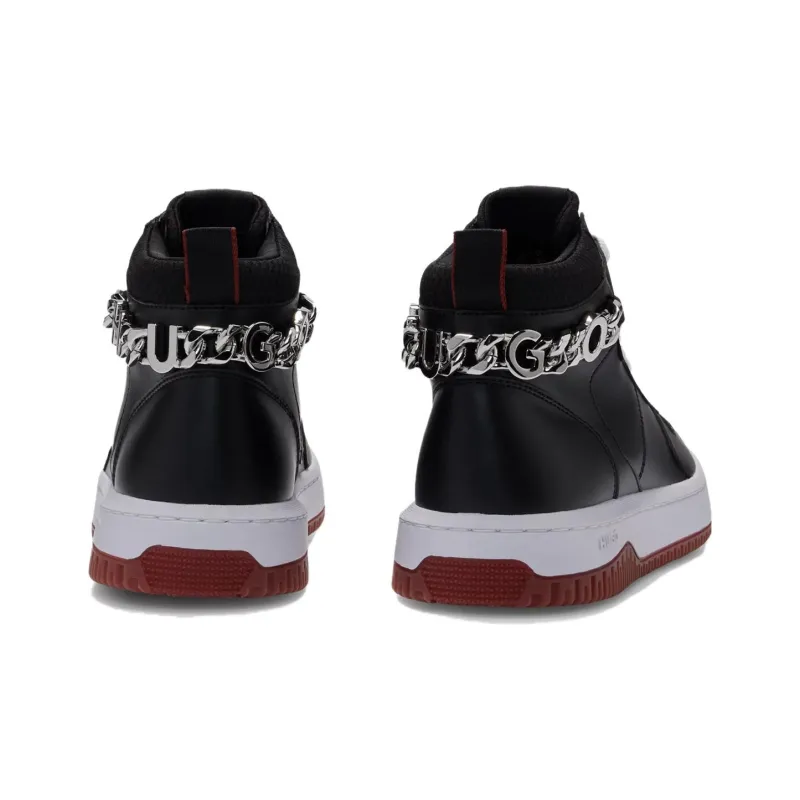 HUGO BOSS Cushioning Wear-Resistant High-Top Skateboard Shoes Women's Black-4