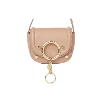 See By Chloe Small Grained Cow Leather Saddle Bag Shoulder Bag Crossbody Bag Extra Mini Women's Coffee Pink