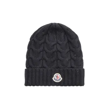 Moncler Logo appliqué Cable knit Beanie