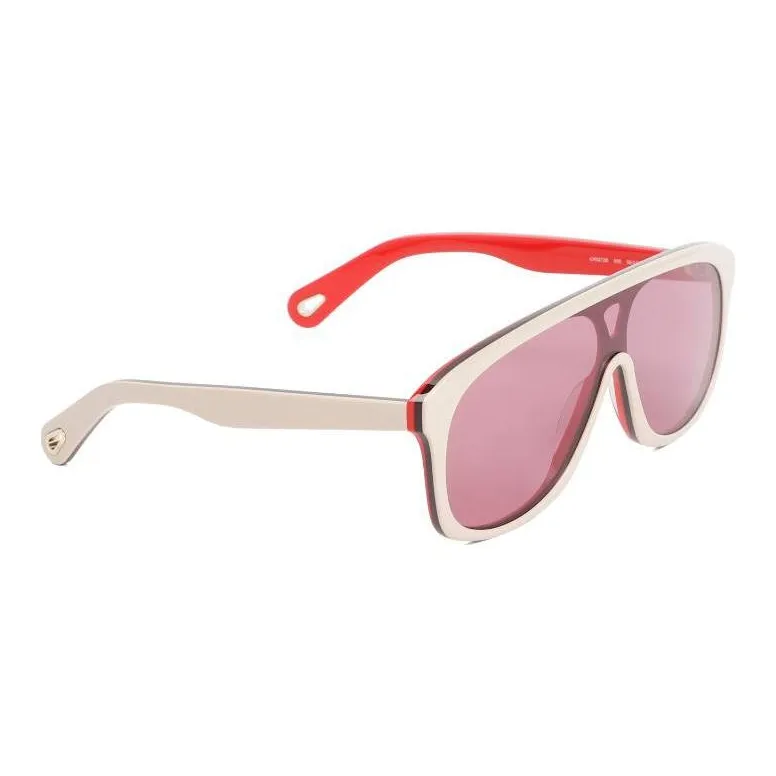 Chloe Recycled Acetate Irregular Shape Sunglasses Women's Beige-1
