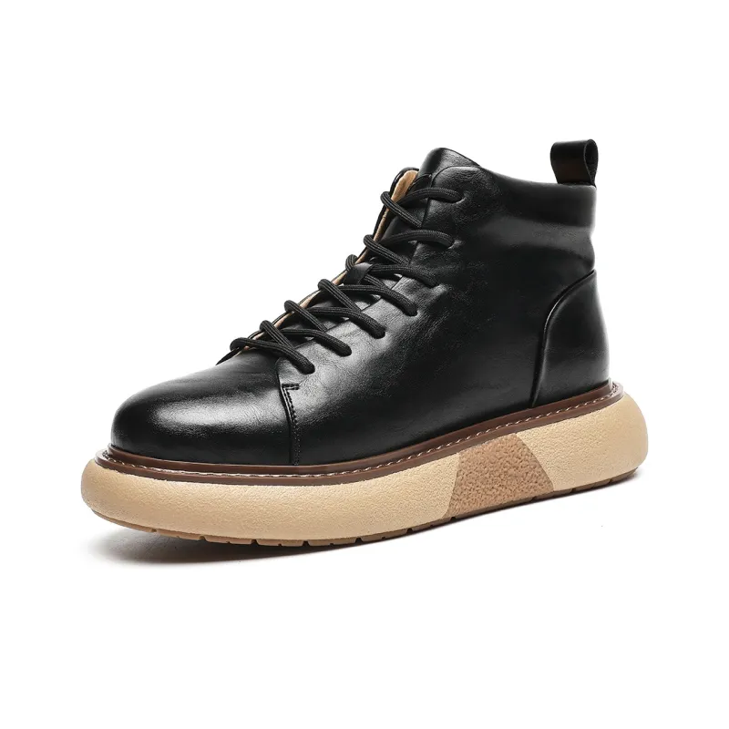 TRUMPPIPE High-Top Casual Shoes Men's Black-1