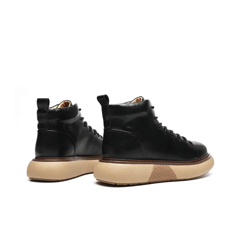TRUMPPIPE High-Top Casual Shoes Men's Black-4