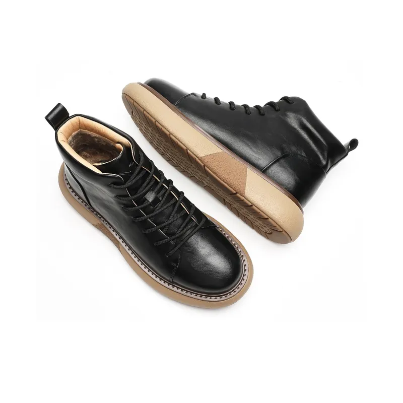 TRUMPPIPE High-Top Casual Shoes Men's Black-3