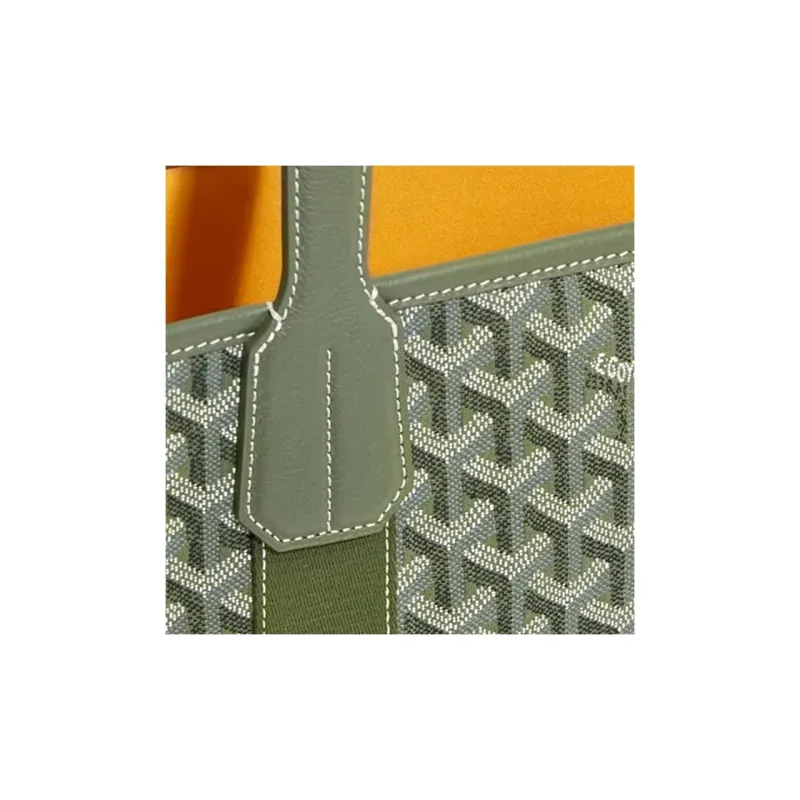 GOYARD Villette Canvas With Leather Tote Bag Shopping Bag Shoulder Bag Handbag Medium Size Unisex Khaki & Green-3