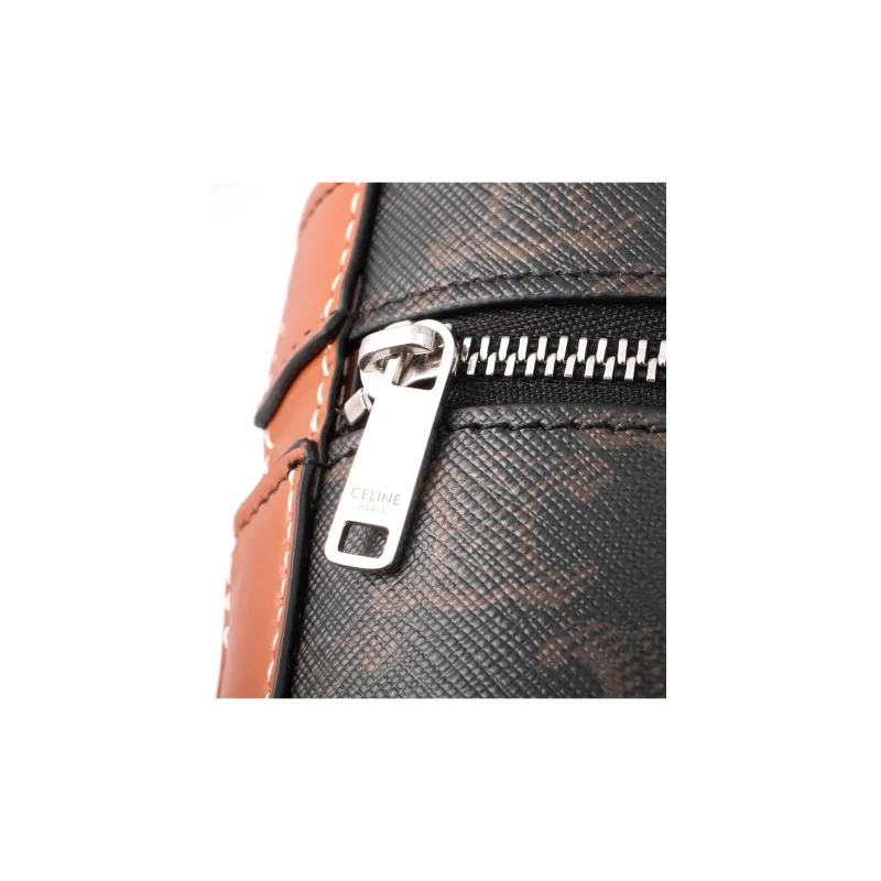 CELINE Cow Leather Cylinder Bag Shoulder Bag Crossbody Bag Regular Men's Tawny-5