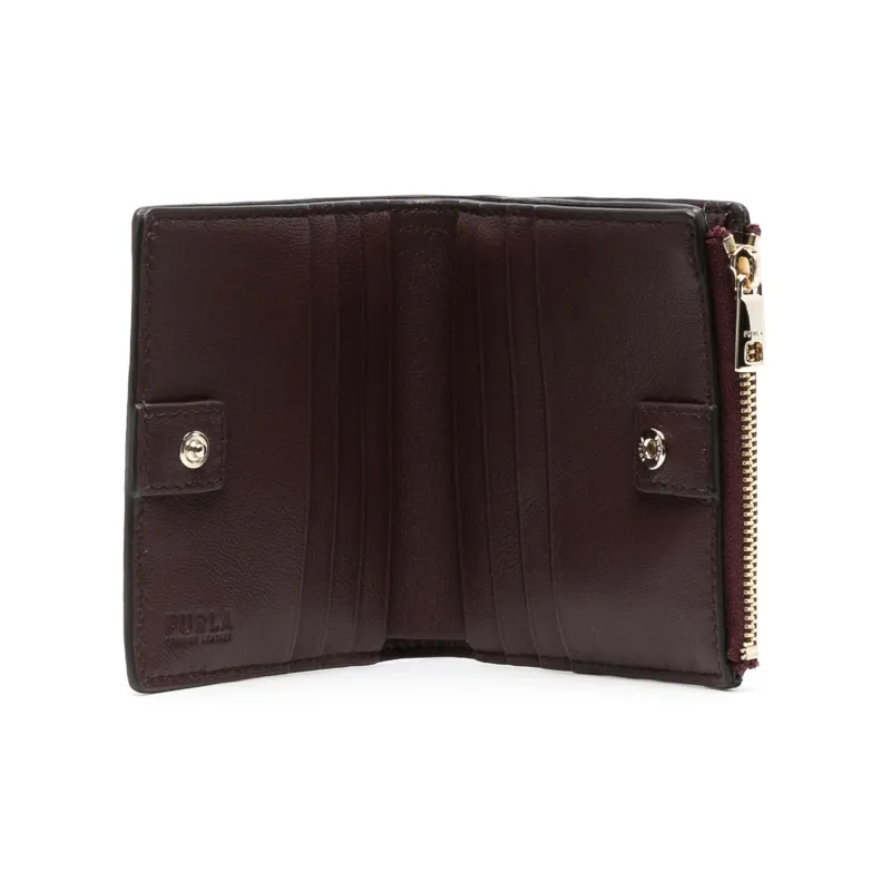 Furla Calfskin Wallet Small Size Women's Plum Purple-2
