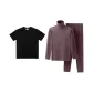 Turtleneck Men's Mocha+270 G Heavyweight Pure Black Short-Sleeved