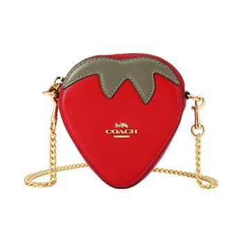 COACH Leather Shoulder Bag, Crossbody Bag, Wallet Regular Women's Red