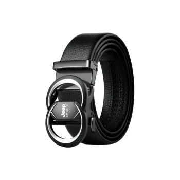 JEEP SPIRIT Automatic Buckle Luxury Elegant Cow Leather Leather Belts Men's Width 3.5CM