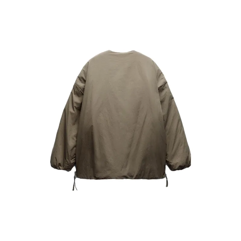 ZARA Puffer Jackets Women's Dark Taupe-1