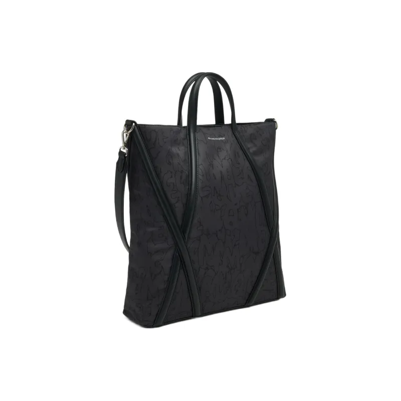Alexander McQueen Polyester Tote Bag Shopping Bag Shoulder Bag Crossbody Bag Handbag Regular Men's Black-2