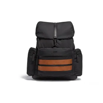 Ermenegildo Zegna Logo Printed Stripe Trim Backpack
