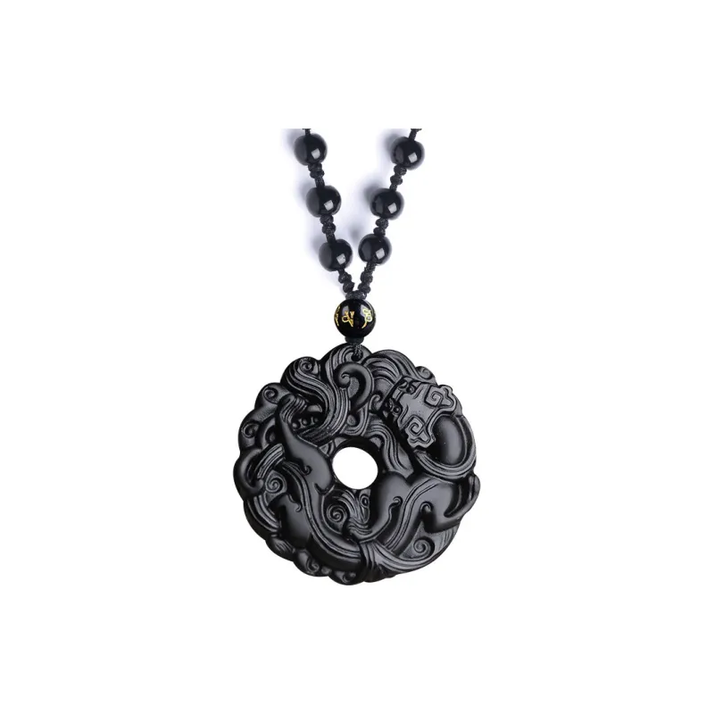 CHIEMOT Obsidian Necklaces Men's-3