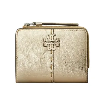 TORY BURCH McGraw Leather Coin Purse Wallet Regular Women's Gold