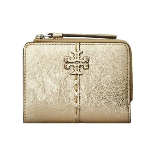 TORY BURCH McGraw Leather Coin Purse Wallet Regular Women's Gold-0
