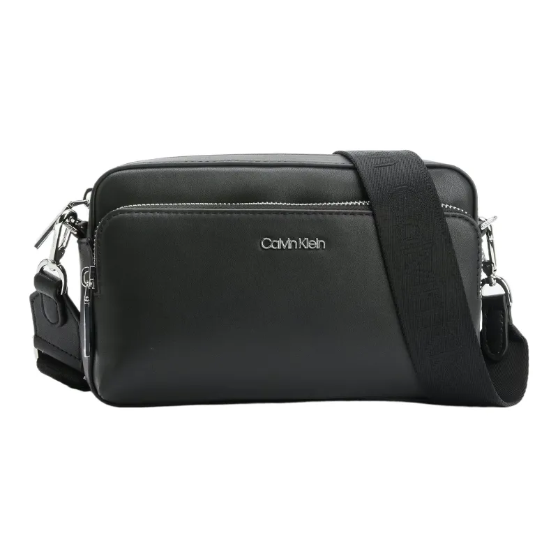 CK/Calvin Klein Recycled Polyester Shoulder Bag Crossbody Bag Large Size Women's Black-0