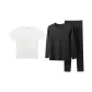 Crew Neck Men's Charcoal Black+270 G Heavyweight Pure White Short-Sleeved