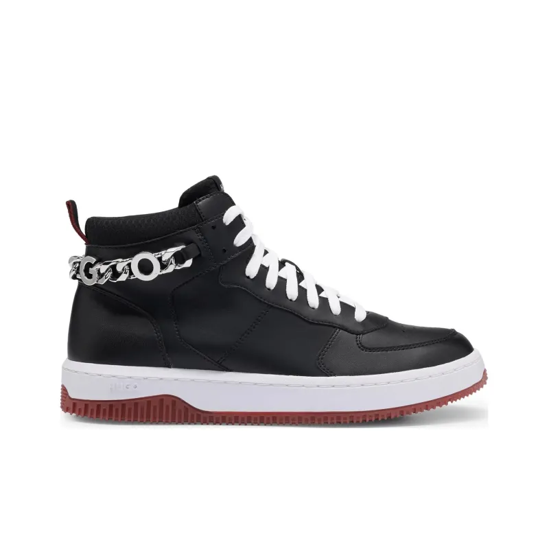 HUGO BOSS Cushioning Wear-Resistant High-Top Skateboard Shoes Women's Black-1
