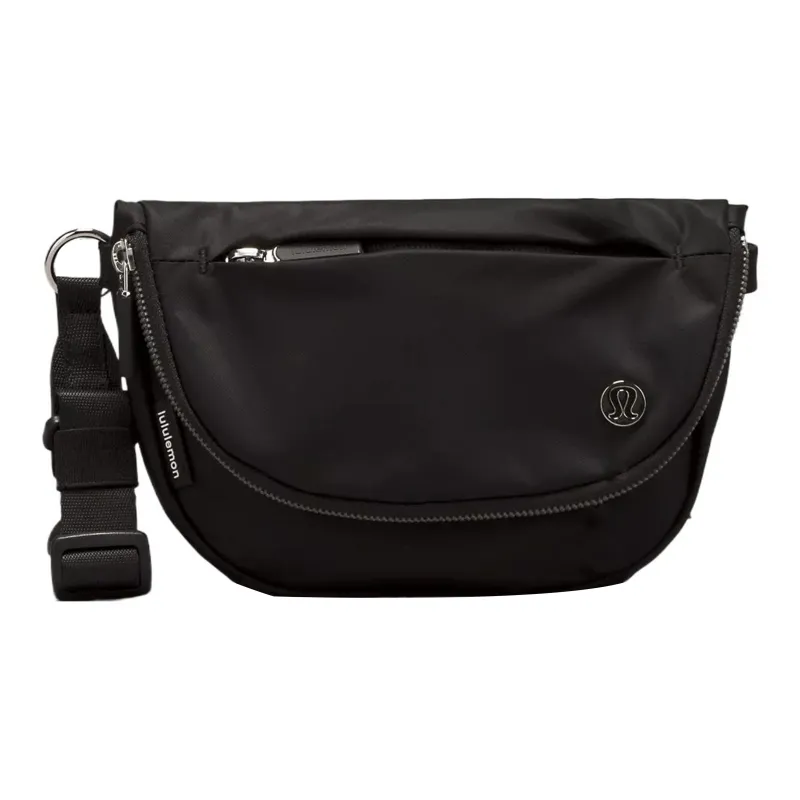 Lululemon Nylon Shoulder Bag, Crossbody Bag Extra Mini Unisex Black & Silver-0