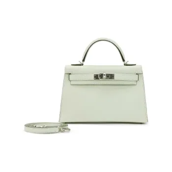 HERMES Mini Kelly Mysore Goat Skin Kelly Bag Shoulder Bag Crossbody Bag Handbag Mini Women's 0S Vert Fizz Bubble Green