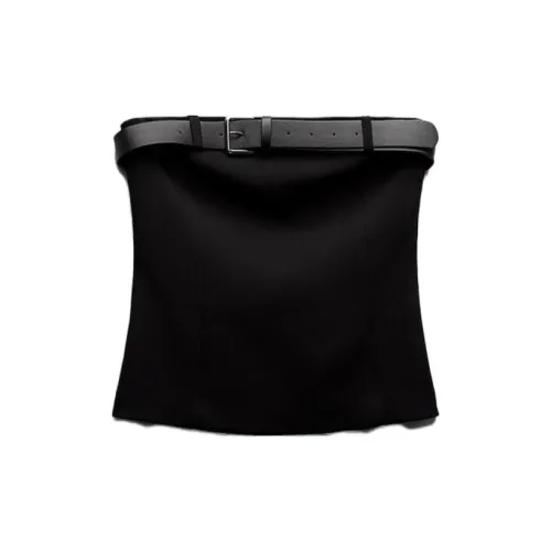 ZARA Strapless Tops Women's Black