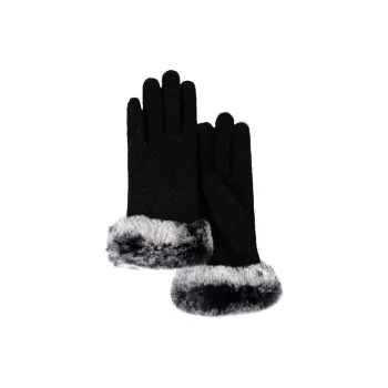 MARJAKURKI Sheep Wool Rex Rabbit Fur Leather Adora Finna Glove Atmosphere Advanced Greeting Card Women's