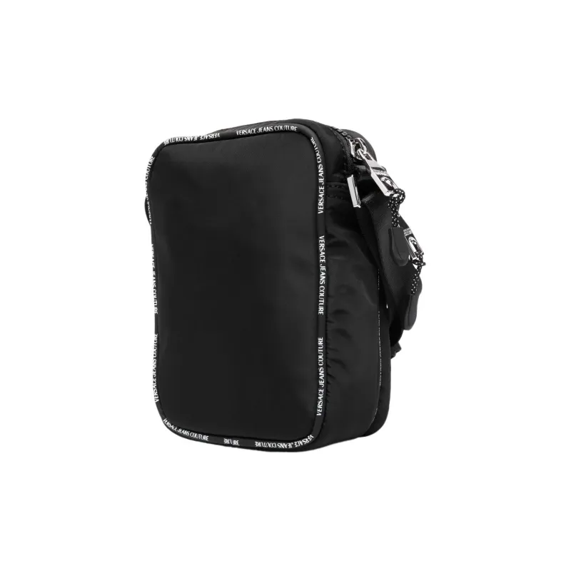 VERSACE JEANS COUTURE Polyamide Messenger Bag, Shoulder Bag, Crossbody Bag Men's Black & White-1