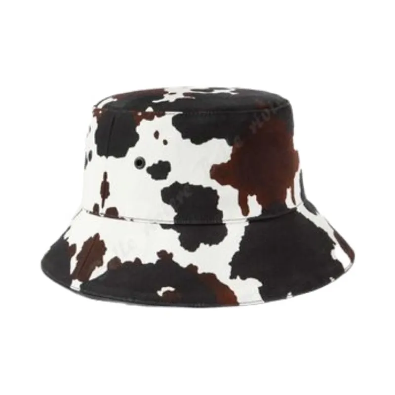 Burberry Logo Patch Cow Print Bucket Hat-1