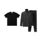 Turtleneck Men's Charcoal Black+270 G Heavyweight Pure Black Short-Sleeved