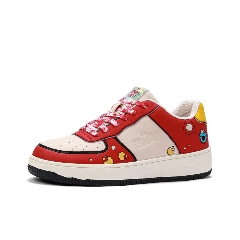 SESAME STREET Skateboard Shoes Unisex Low Top Blackberry/Moonlit Blue/Strawberry Red/Litchi White-14