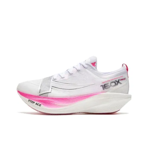 XTEP Racing 160X 5.0 PRO Cushioning Wear Resistant Low Top Running Shoes Women's White Pink