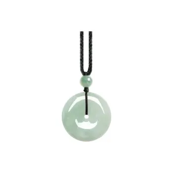 Artisan Lock Heart Jade Bean Type Jadeite Necklaces Unisex