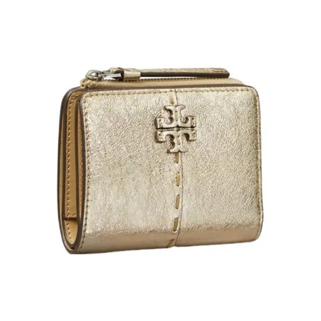 TORY BURCH McGraw Leather Coin Purse Wallet Regular Women's Gold-1