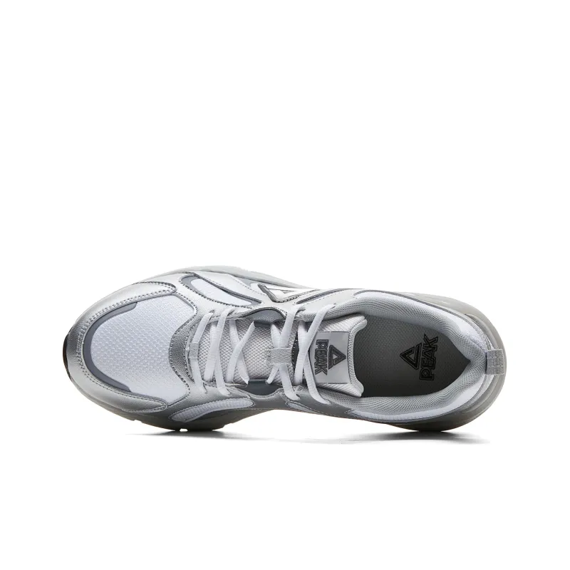 PEAK Cushioning Abrasion Resistant Breathable Lightweight Rebound Low Top Running Shoes Men's Technology Silver-3