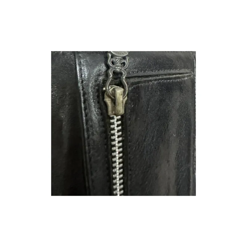 Chrome Hearts Leather Wallet Small Size Men's Black-4
