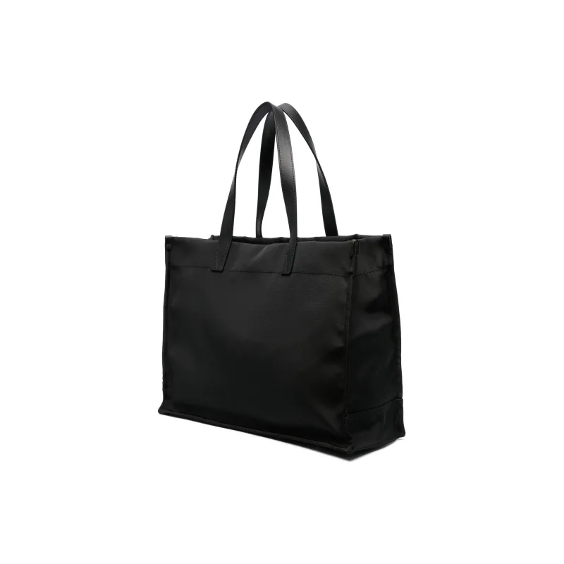 MOSCHINO Calfskin With Canvas Canvas Bag Tote Bag Shopping Bag Handbag Men's Black-1