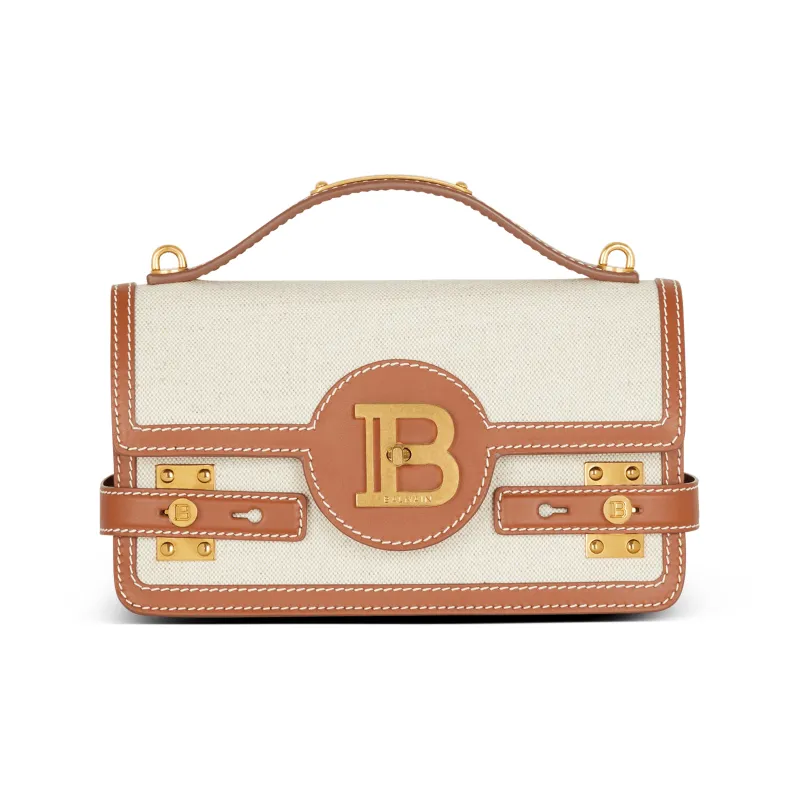 BALMAIN B BUZZ Canvas With Calfskin Crossbody One Shoulder Handbags Regular Women's Brown-0
