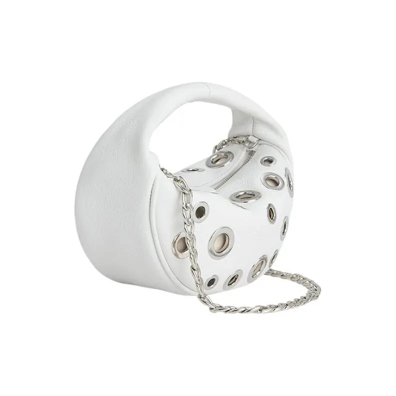 By Far Eyelet-embellished Leather Mini Bag-1