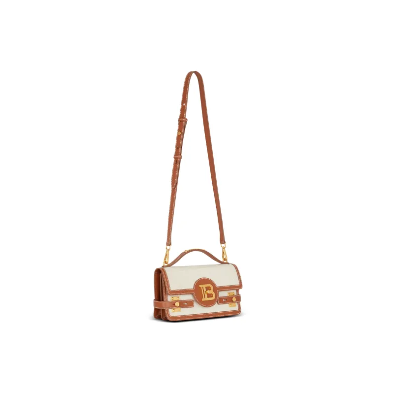 BALMAIN B BUZZ Canvas With Calfskin Crossbody One Shoulder Handbags Regular Women's Brown-2