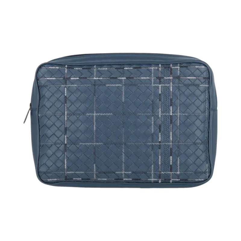 Bottega Veneta Metropolis Leather Wash Bag Blue-0