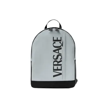 VERSACE Polyester Blended Cotton Backpack Regular Kids' Gray