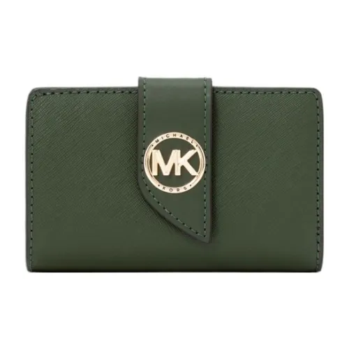 MICHAEL KORS Greenwich Cow Leather Wallet Medium Size Women's Amazon Green