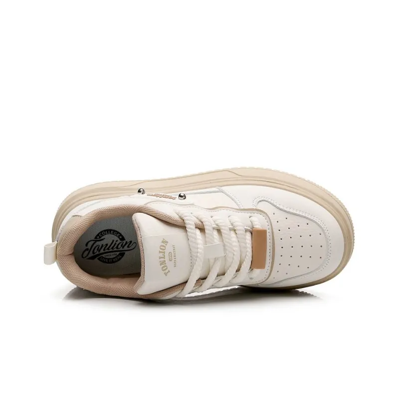 Tonlion Fashion Design Height Increasing Lightweight Low Top Skateboard Shoes Women's-4