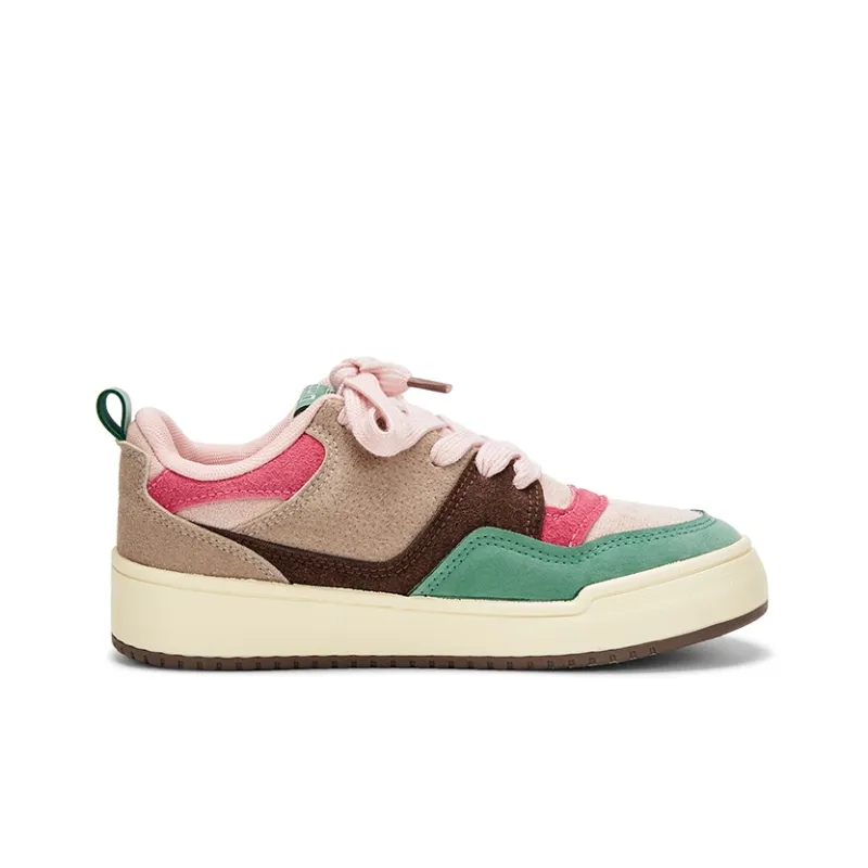 KARLIE KELLER Skateboard Shoes Women's Low Top Green Pink-1