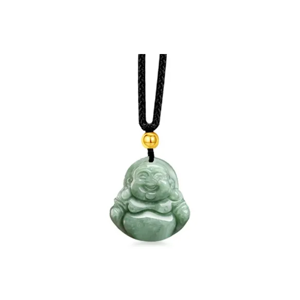 MOONS FAME Bean Type Jadeite Buddha Necklace Unisex-11