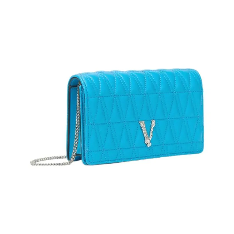 VERSACE Virtus Lambskin Evening Party Bag One Shoulder Crossbody Clutch Regular Women's Turquoise-1