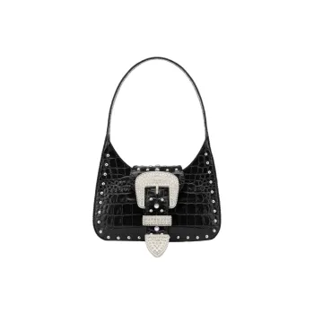 MOSCHINO Calfskin Handbag Shoulder Bag Women's Black