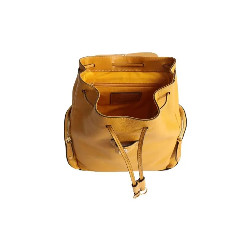 THE BRIDGE Leather Backpack Women's Yellow-3