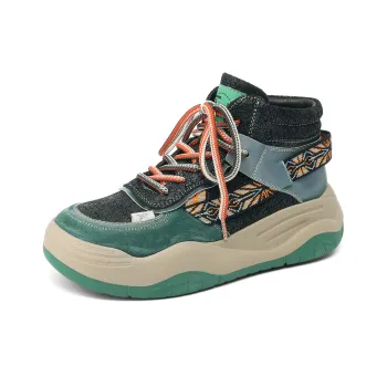 SOBB Cushioning, Slip Resistant, Abrasion Resistant, Waterproof, And Breathable High Top Casual Shoes 5cm Women's